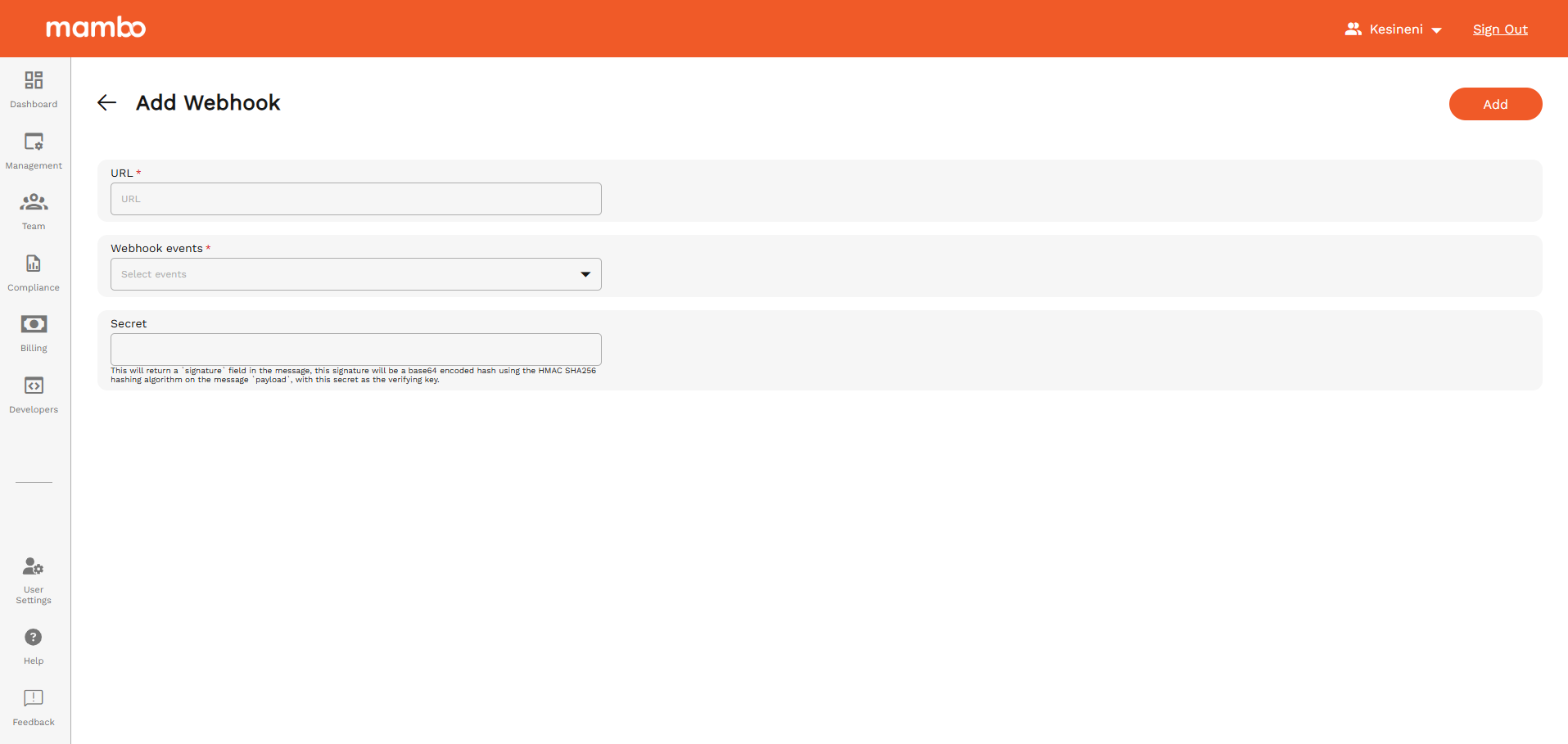 Create Webhook